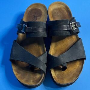 Naot Brown Footbed Sandals Sz 38/7US VGVC